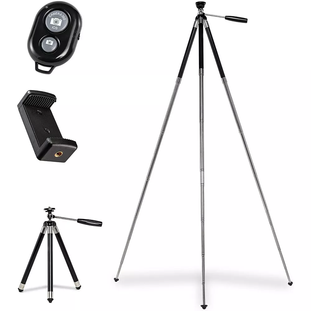 Adjustable Travel Camera Tripod with Bluetooth Remote